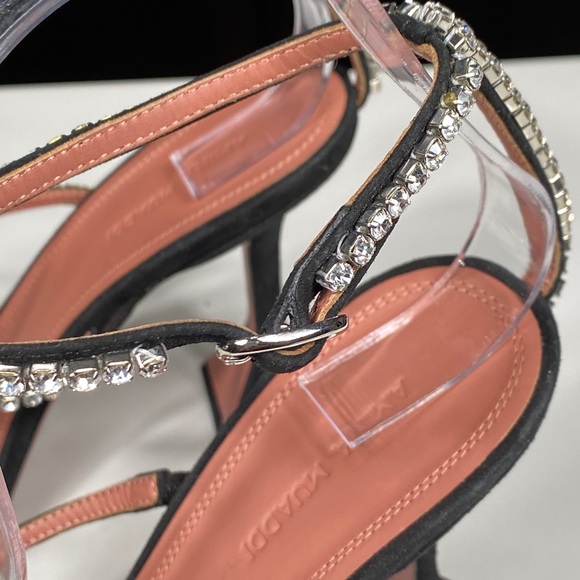 New Authentic Amina Muaddi Gilda Crystal Sandals - Picture 8 of 10
